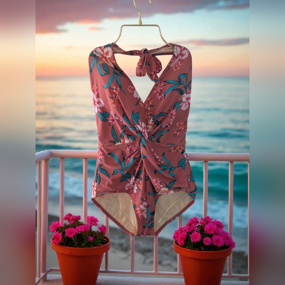 Dreamsuit By Miracle Suit, Size 14, One Piece Floral Bathing  Suit, New With Tag